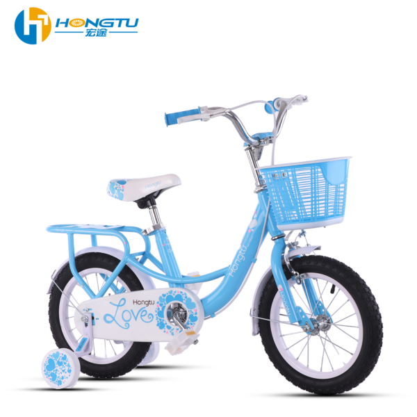 Hongtu Wholesale Children's Bicycles with Adjustable Seats, suitable for 3-5 years old girls, comes with a basket and training wheels 14-GDK955 - Image 2