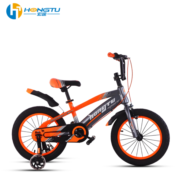 Hongtu Children's Bicycle Colorful Adjustable Seat Pedal Bike for Boys Aged 3-6 Years with Training Wheels and Mud 16-BDK901 - Image 2