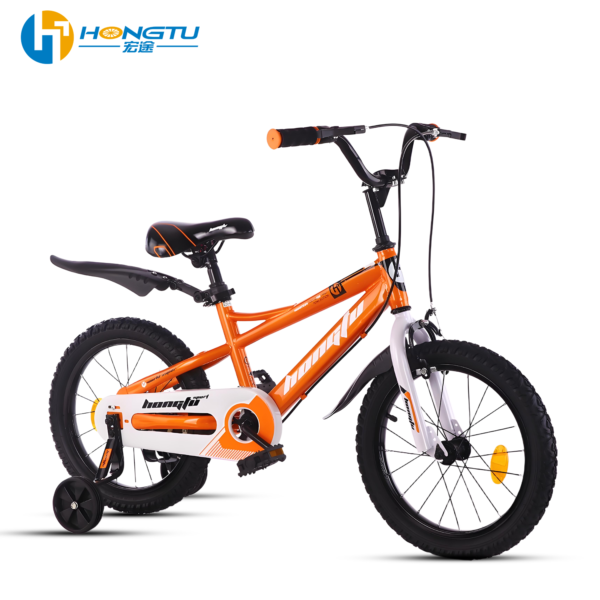 Hongtu Children's Bicycle with Mudguards, Colorful Adjustable Seat Pedal Bike for Boys Aged 3-6 Years with Training 16-BLD902 - Image 2