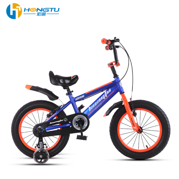 Hongtu Children's Bicycle Adjustable Seat with Auxiliary Wheels and Mudguards Pedal Bike for Boys Aged 3-5 Years 16-BLW904 - Image 2