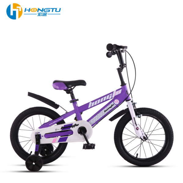 Hongtu Children's Bicycle Adjustable Seat with Auxiliary Wheels and Mudguards Pedal Bike for Boys Aged 3-5 Years - Image 2