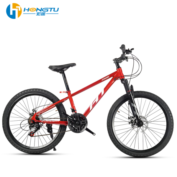 HongTu Wholesale 26 inch Flat Handlebar Mountain Bike With 21 Speeds Steel Frame Alloy Material Adult Sport Mountain Bike S6009 - Image 4