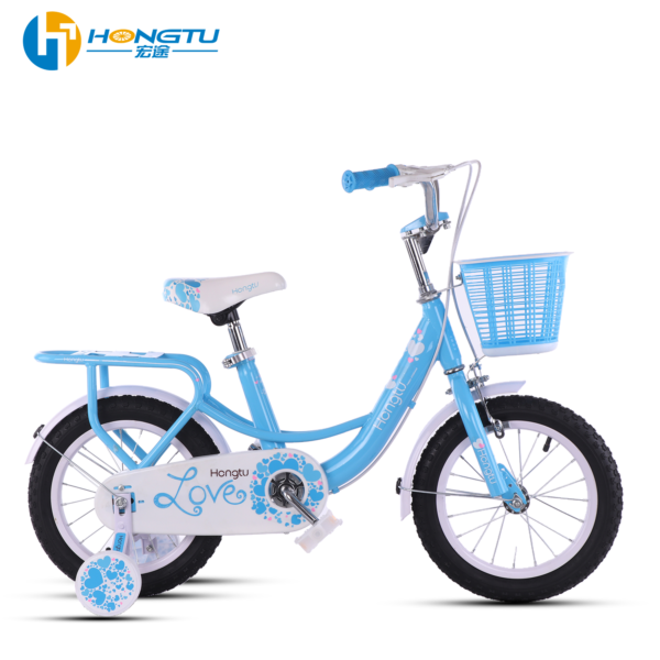 Hongtu Wholesale Children's Bicycles with Adjustable Seats, suitable for 3-5 years old girls, comes with a basket and training wheels 14-GDK955 - Image 3