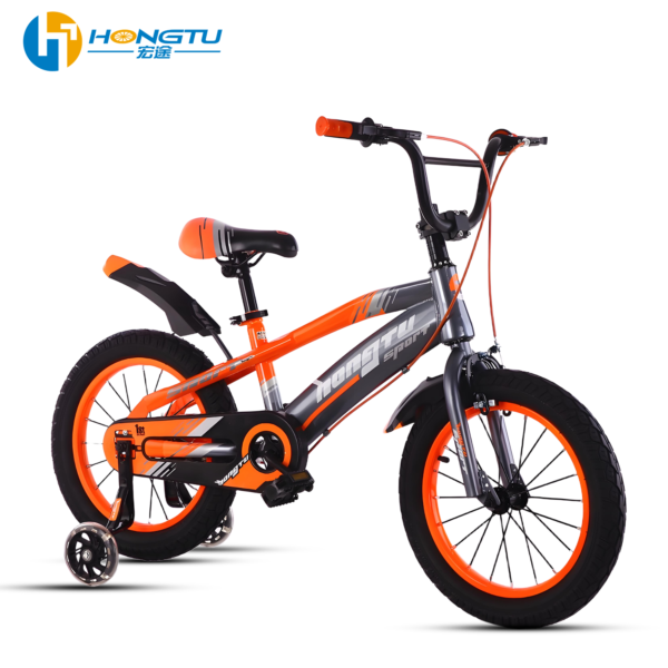 Hongtu Children's Bicycle Colorful Adjustable Seat Pedal Bike for Boys Aged 3-6 Years with Training Wheels and Mud 16-BDK901 - Image 3