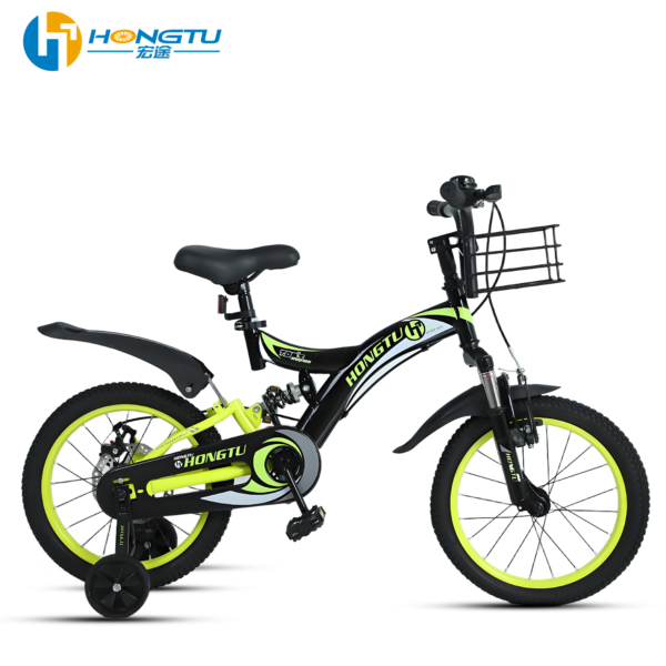 HongTu Children's Bicycle with Mudguards Colorful Adjustable Seat Pedal Bike for Boys and Girls Aged 3-5 Years with Training 16-BHY907 - Image 3