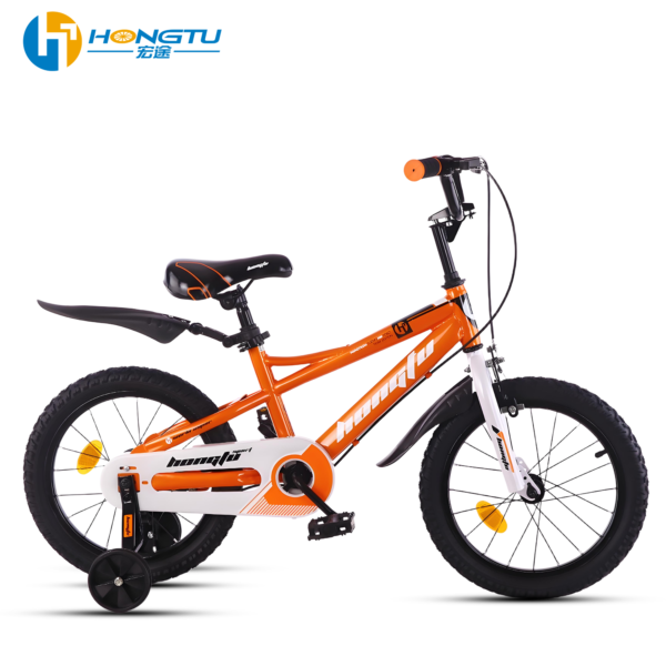 Hongtu Children's Bicycle with Mudguards, Colorful Adjustable Seat Pedal Bike for Boys Aged 3-6 Years with Training 16-BLD902 - Image 3