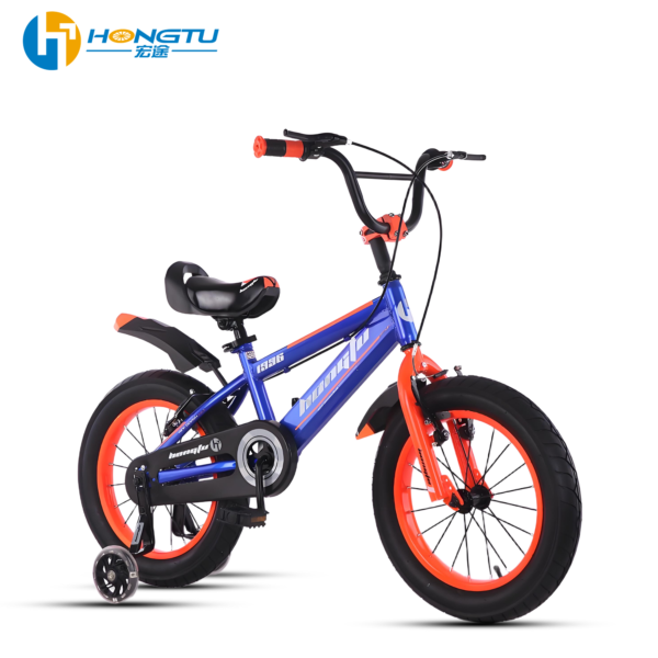 Hongtu Children's Bicycle Adjustable Seat with Auxiliary Wheels and Mudguards Pedal Bike for Boys Aged 3-5 Years 16-BLW904 - Image 3