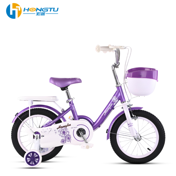 Hongtu Wholesale Children's Bicycles with Adjustable Seats, suitable for 3-5 years old girls, comes with a basket and training wheels 16-GST957 - Image 2