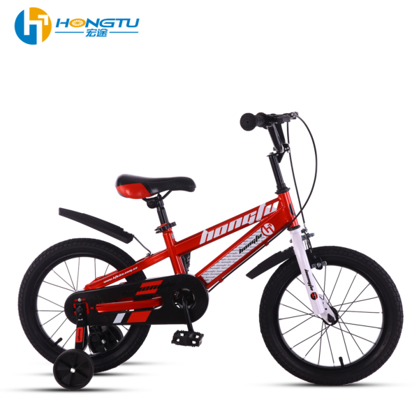 Hongtu Children's Bicycle Adjustable Seat with Auxiliary Wheels and Mudguards Pedal Bike for Boys Aged 3-5 Years - Image 4