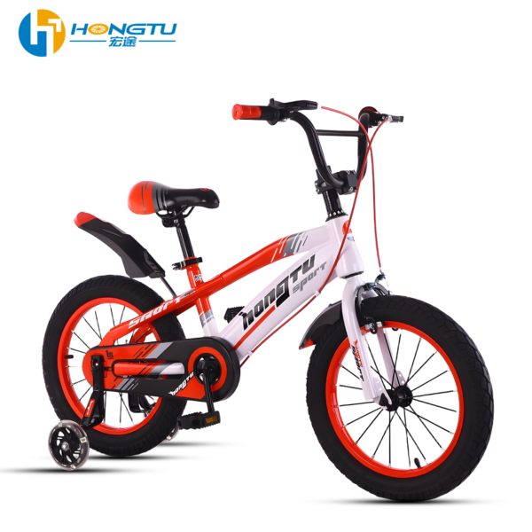 Hongtu Children's Bicycle Colorful Adjustable Seat Pedal Bike for Boys Aged 3-6 Years with Training Wheels and Mud 16-BDK901 - Image 5