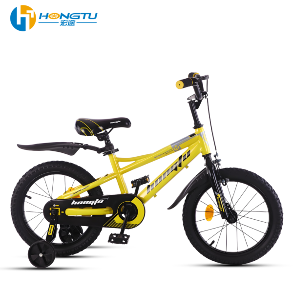 Hongtu Children's Bicycle with Mudguards, Colorful Adjustable Seat Pedal Bike for Boys Aged 3-6 Years with Training 16-BLD902 - Image 5