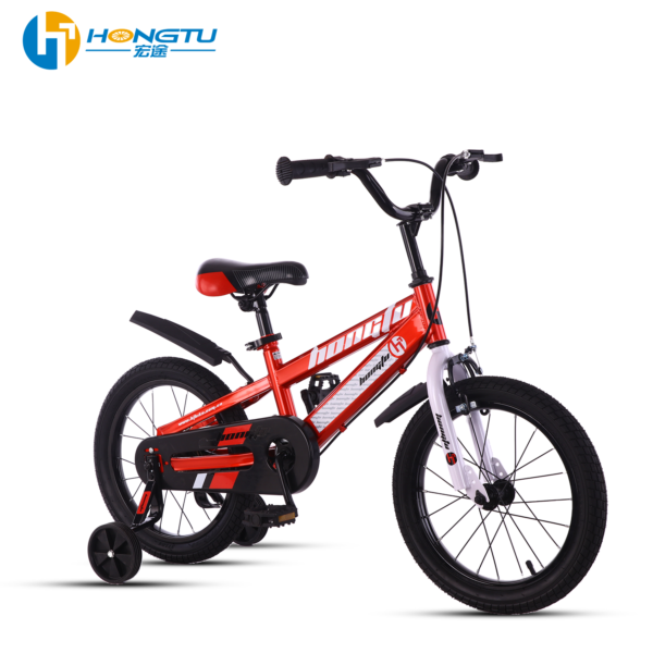 Hongtu Children's Bicycle Adjustable Seat with Auxiliary Wheels and Mudguards Pedal Bike for Boys Aged 3-5 Years - Image 5