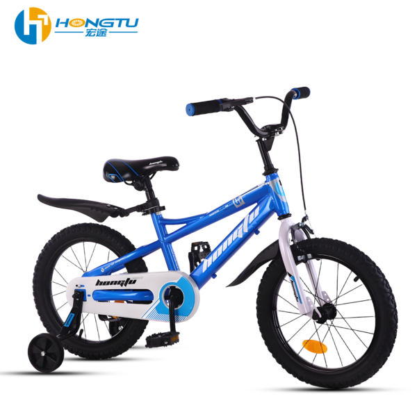 Hongtu Children's Bicycle with Mudguards, Colorful Adjustable Seat Pedal Bike for Boys Aged 3-6 Years with Training 16-BLD902 - Image 6