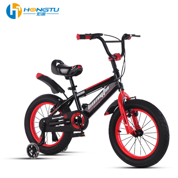 Hongtu Children's Bicycle Adjustable Seat with Auxiliary Wheels and Mudguards Pedal Bike for Boys Aged 3-5 Years 16-BLW904 - Image 6