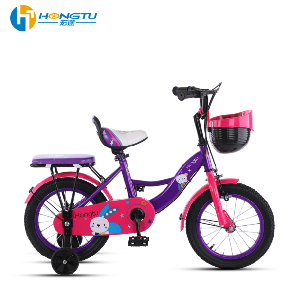 Hongtu Wholesale Children's Bicycles with Adjustable Seats, suitable for 3-5 years old girls with a basket and training wheels 16-GSW952 - Image 6