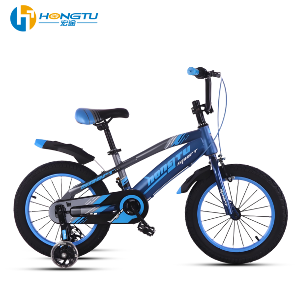 Hongtu Children's Bicycle Colorful Adjustable Seat Pedal Bike for Boys Aged 3-6 Years with Training Wheels and Mud 16-BDK901 - Image 8