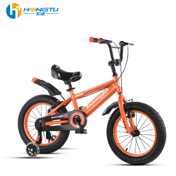 Hongtu Children's Bicycle Adjustable Seat with Auxiliary Wheels and Mudguards Pedal Bike for Boys Aged 3-5 Years 16-BLW904