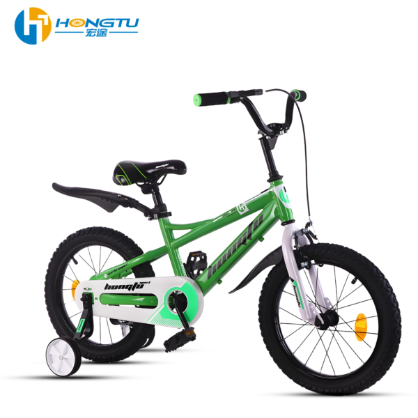 Hongtu Children's Bicycle with Mudguards, Colorful Adjustable Seat Pedal Bike for Boys Aged 3-6 Years with Training 16-BLD902 - Image 9